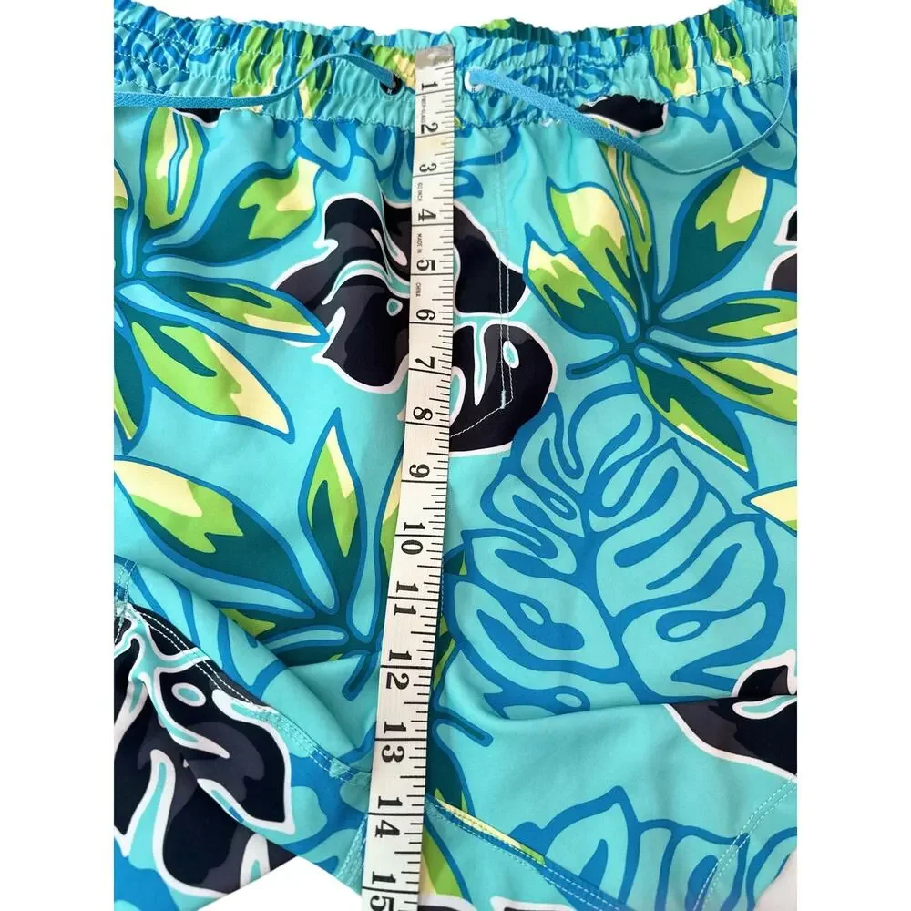 Hurley Cannonball Volley Swim Shorts Men XL‎ Aqua Tropical Leaf